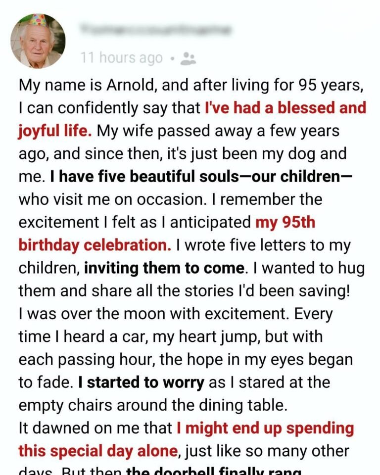 My Five Children Forgot My 95th Birthday—What Happened After the Doorbell Rang Left Me in Tears