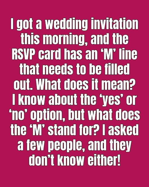 What Does the M Mean on an RSVP Card See More Here