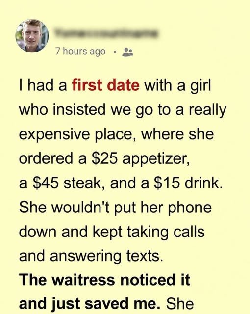 I went on a first date with a girl who insisted we eat at a high-end restaurant, even though I suggested something more casual.