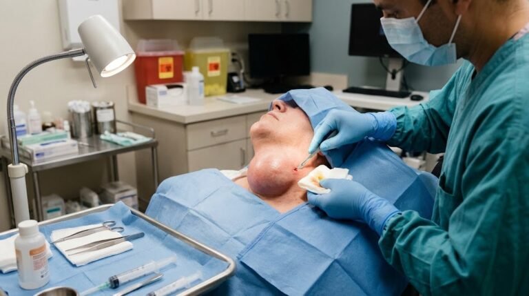 😲 A Huge Neck Bump Is Being Carefully Drained — What Could Be Inside?