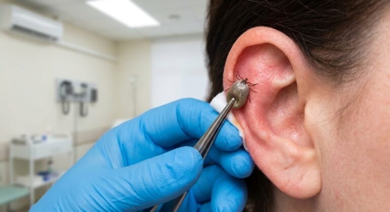 😱 Giant Tick-Like Parasite Attached to the Ear: The Importance of Immediate Removal