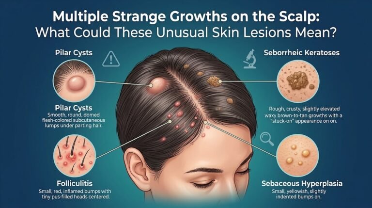 😱 Multiple Strange Growths on the Scalp: What Could These Unusual Skin Lesions Mean?